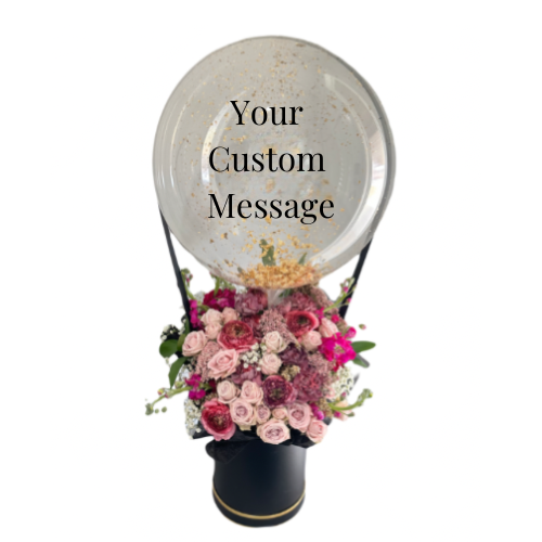 Exclusive Gold Flake Floral Balloon Box