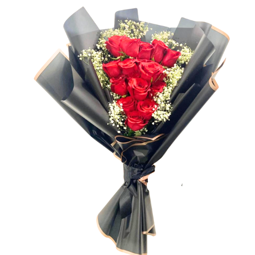 Stacked Wrapped Rose Bouquet